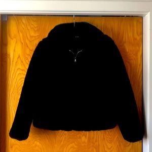 Super SOFT faux fur bomber jacket!